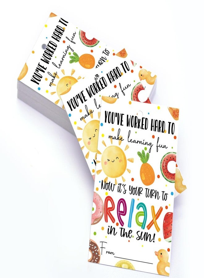 aPamr Summer Teacher Appreciation Gift Sunshine Writing Thank You Tag,Your Turn To Relax In The Sun Tag,End of School Year Tags Gift Tags,Thank You Gift Tags Card for Teacher - Image 3